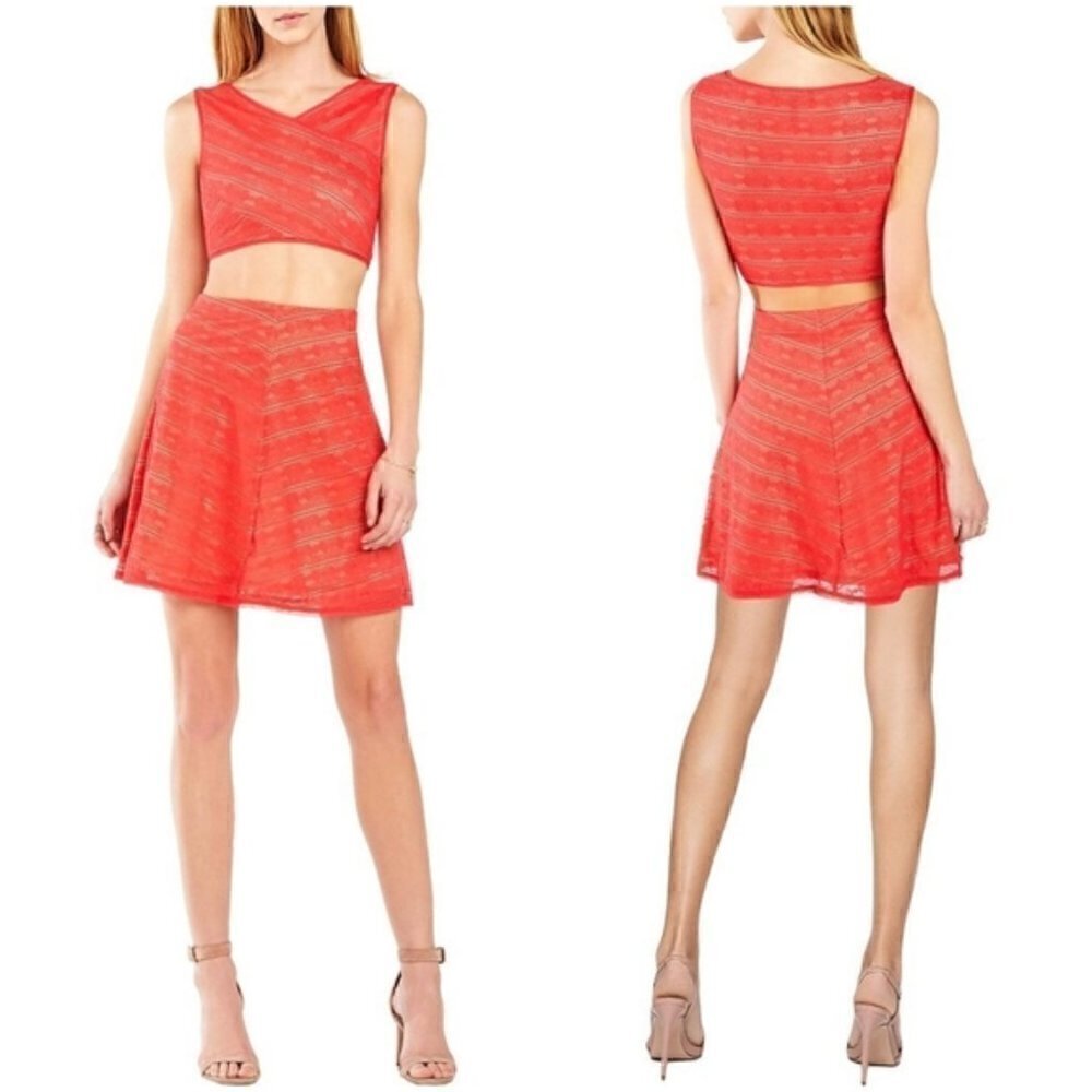 BCBG MaxAzria Crop Top Skirt Set L NWT Ivanna Mini Vacation Party Trip Beach
